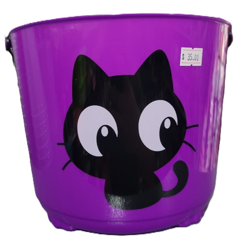 Cubeta Morada Gato Negro